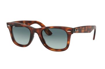 Image of Ray-Ban WAYFARER RB4340 Sunglasses 63973M-50 - Red Havana Frame, Blue Gradient Grey Lenses