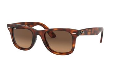 Image of Ray-Ban WAYFARER RB4340 Sunglasses 639743-50 - Red Havana Frame, Brown Gradient Grey Lenses