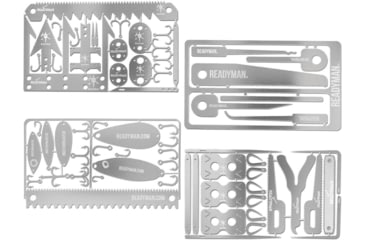 Image of ReadyMan EDC Survival Cards 18 Total Survival Kit, 3.5in X 2in, Wilderness Survival Card, Hostage Escape Card, Medical Card, Fisherman Survival Card, Pack Of Four, 301 SS, TOTAL SURVIVAL KIT