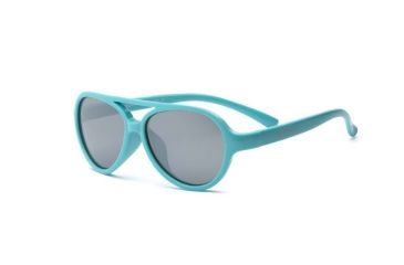 Image of Real Kids Shades Aqua Aviator Flex Fit Frame with Silver Mirror Lens 7+, Girls 7SKYAQU