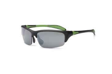Image of Real Kids Shades Black/Lime Green Blade Frame Polycarbonate with Silver Mirror Lens 10+, Unisex 10BLDBKLM