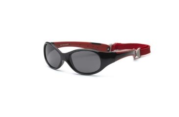 Image of Real Kids Shades Black/Red Double Injection Flex Fit Removable Band Frame with PC Smoke Lens 4+, Boys 4EXPBKRD