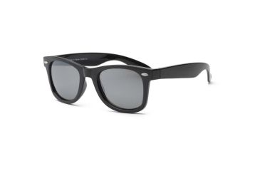 Image of Real Kids Shades Black Square Frame/Black Temples Polycarbonate Frame with Silver Mirror Lens 10+, Unisex 10SWGBKBK