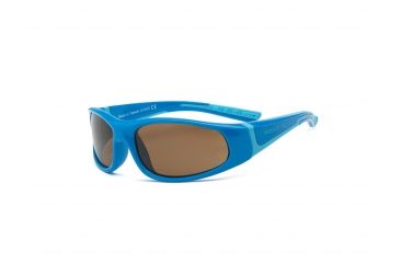 Image of Real Kids Shades Boy's Unbreakable Bolt Sunglasses, Blue/Light Blue Frame with Polarized Brown Lens, Kid 4BOLBLLBP2