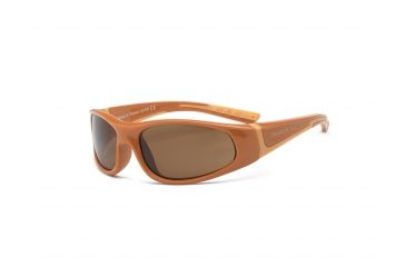 Image of Real Kids Shades Boy's Unbreakable Bolt Sunglasses, Brown/Orange Frame with Polarized Brown Lens, Kid 4BOLBRORP2