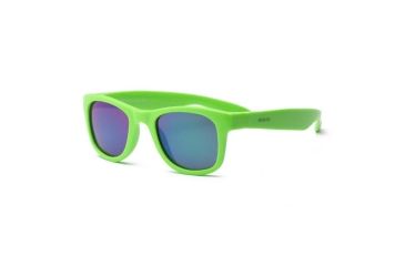 Image of Real Kids Shades Neon Green Square Flex Fit Frame with Green Mirror Lens 4+, Unisex 4SURNGR
