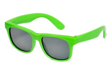 Image of Real Kids Shades Neon Green Square Flex Fit Frame with Green Mirror Lens 7+, Unisex 7SURNGR