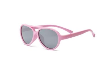 Image of Real Kids Shades Pink Aviator Flex Fit Frame with Silver Mirror Lens 4+, Girls 4SKYPNK