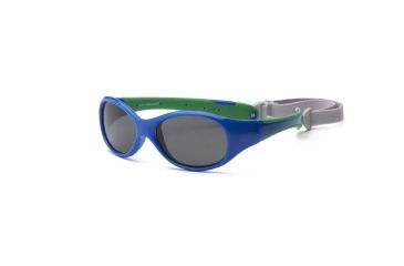 Image of Real Kids Shades Royal/Green Double Injection Flex Fit Removable Band Frame with PC Smoke Lens 4+, Boys 4EXPRYGR