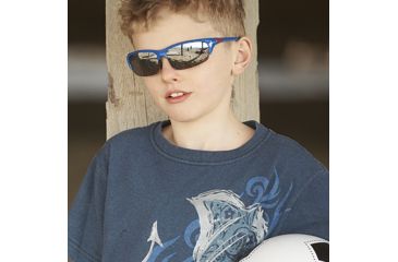 Image of Real Kids Shades White/Navy Blade Frame Polycarbonate with Silver Mirror Lens 10+, Unisex 10BLDWHNV