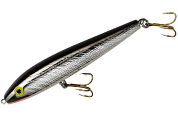 Image of Rebel Lures Rebel Jumpin Minnow Topwater Bait, 3 1/2in, 3/8 oz, Floating, Silver/Black, T1001