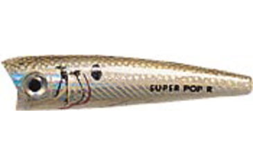 Image of Rebel Lures Rebel Super Pop-R Topwater Bait, 3 1/8in, 5/16oz, Floating, Silver Shiner, P66ZSS-R