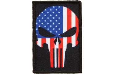 Image of Red Rock Outdoor Gear Morale Patch, Skull USA Flag, 97-017