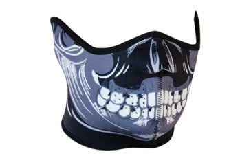 Image of Red Rock Outdoor Gear Neoprene Half-Face Mask, Gray/Black Skull, 70-2005-09