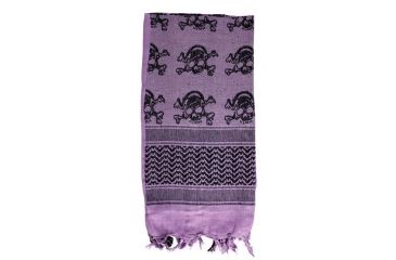 Image of Red Rock Outdoor Gear Shemagh Head Wrap, Skull w/ Crossbones Purple/Black, 70-28