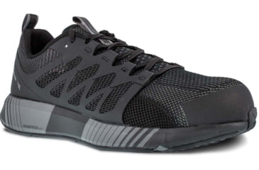 Image of Reebok Fusion Flexweave Athletic Work Shoes w/Composite Toe - Mens, Black/Gray, 3 US, Wide, RB4310-W-030