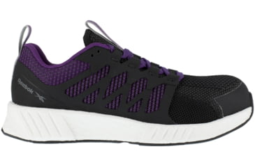 Image of Reebok Fusion Flexweave Athletic Work Shoe - Womens, Wide, Black/Purple, 8, 690774487970