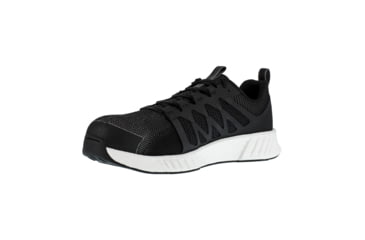 Image of Reebok Fusion Flexweave Athletic Work Shoe - Womens, Medium, Black/White, 10.5, 690774501720