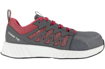 Image of Reebok Fusion Flexweave Athletic Work Shoe - Womens, Medium, Grey/Red, 8.5, 690774487338