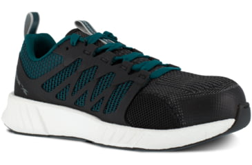 Image of Reebok Fusion Flexweave Athletic Work Shoe - Womens, Medium, Teal/Black, 11.5, 690774488175