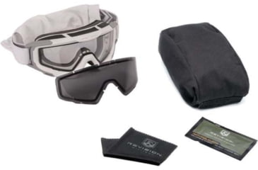 Image of Revision I-VIS Snowhawk Ballistic Goggle System Essential Kit, Clear/Smoke Lens, White Frame, 4-0101-0002