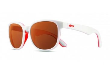 Image of Revo Kash Global Fit Sunglasses, White/Coral/Grey Frame, Open Road Lens, Polarized, RE 1028GF 09 OR