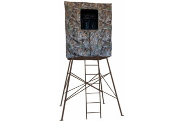 Image of Rhino Blinds 10ft Guard Tower Quadpod Platform, Black/Steel, RTT-510