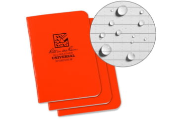 Image of Rite in the Rain Stapled Mini Notebook,  Universal, 3 Pack, Orange, OR71FX-M