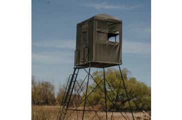 Image of Rivers Edge Treestands 550 Shooting House, Black &amp; Dusty Olive, 2-Person, LM550C