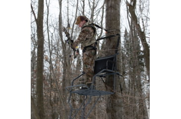 Image of Rivers Edge Treestands Jumbo Jack Ladder Stand, Rivers Edge Grey, 1-Person, RE658