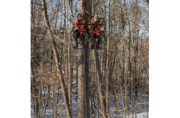 Image of Rivers Edge Treestands Relax 2-Man Ladder Stand, Rivers Edge Grey, 2-Person, RE668
