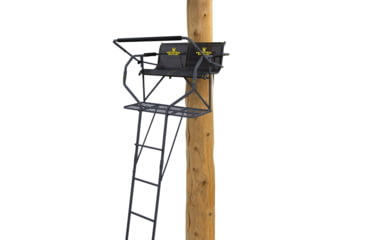 Image of Rivers Edge Treestands Relax 2-Man Ladder Stand, Rivers Edge Grey, 2-Person, RE668
