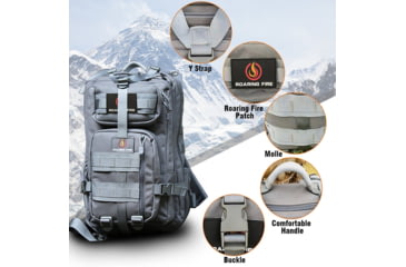 Image of Roaring Fire Timber Wolf Tactical Molle Backpack, Bug Out Bag, Gray, 19.68x11.8x9.8 inch, RF-Graypack-01