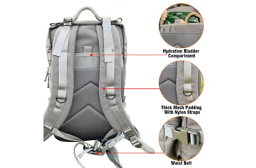 Image of Roaring Fire Timber Wolf Tactical Molle Backpack, Bug Out Bag, Gray, 19.68x11.8x9.8 inch, RF-Graypack-01