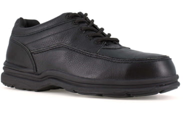 Image of Rockport Mens World Tour 5 Eye Tie Casual Moc Steel Toe Oxford Shoes, Black, 11, RK6761-BLACK-11-MENS-EW