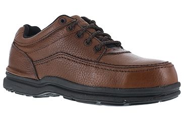 Image of Rockport Mens World Tour 5 Eye Tie Casual Moc Steel Toe Oxford Shoes, Brown, 9 RK6762-BROWN-9-MENS-W
