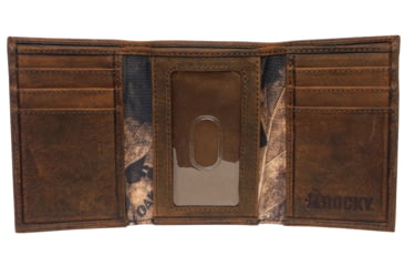 Image of Rocky Mossy Oak Trifold Wallet, Camo/Brown, RY6006-975