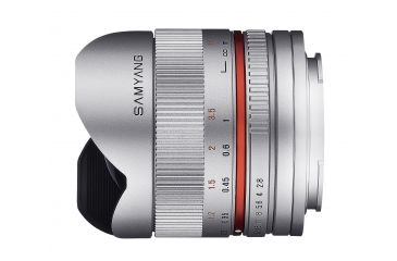 Image of Rokinon Series 2 8mm F2.8 UMC Ultra Wide Angle Fisheye Camera Lens for Fuji X Mount (Silver) RK8MS-FX