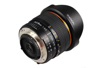 Image of Rokinon 8mm F3.5 Fisheye Camera Lens for Nikon AE with Automatic Chip, Black AE8M-N