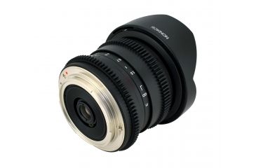Image of Rokinon 8mm T3.8 Cine HD Fisheye Camera Lens w/Removable Hood for Canon EF Mount, Black RKHD8MV-C