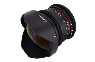 Image of Rokinon 8mm T3.8 Cine HD Fisheye Camera Lens w/Removable Hood for Canon EF Mount, Black RKHD8MV-C