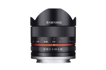 Image of Rokinon Series 2 8mm F2.8 UMC Ultra Wide Angle Fisheye Camera Lens for Canon M Mount (Black) RK8MBK28-M