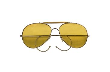 Image of Rothco Aviator Air Force Style Sunglasses, Yellow, Military Printed Case and Box, 10200-Yellow-MilitaryPrintedCaseBox