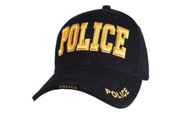 Image of Rothco Deluxe Police Low Profile Cap, Black/Gold, 93830-BlackGold