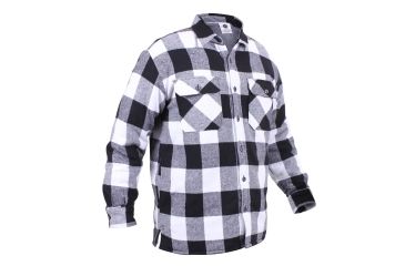Image of Rothco Extra Heavyweight Buffalo Plaid Sherpa-lined Flannel Shirts, White, Small, 3739-White-S