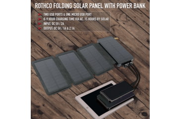 Image of Rothco Folding Solar Panel with Power Bank, 42111