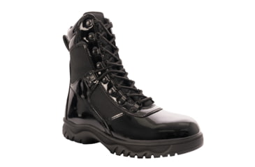 Image of Rothco Forced Entry High-Gloss Tactical Boot with Side Zipper - 8 Inch, Black, 12, 50530-Black-12