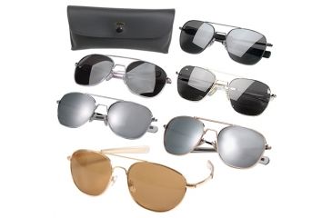 Image of Rothco G.I. Type Aviator Sunglasses, Gold / Smoke, 58, 10804-GoldSmoke-58MM