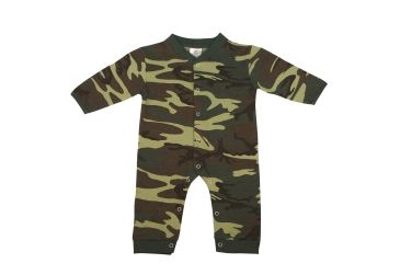 Image of Rothco Infant Camo Long Sleeve and Leg One-piece Bodysuit, Woodland Camo, 3-6 Months, 67057-WoodlandCamo-3-6Months