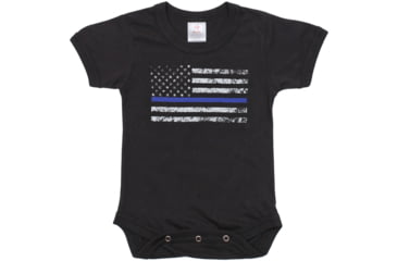 Image of Rothco Infant Thin Blue Line One-Piece Bodysuit, Black, 12M - 18M, 2273-330